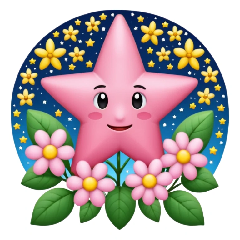 cruz rosa con flores y estrellas fugaces  sticker