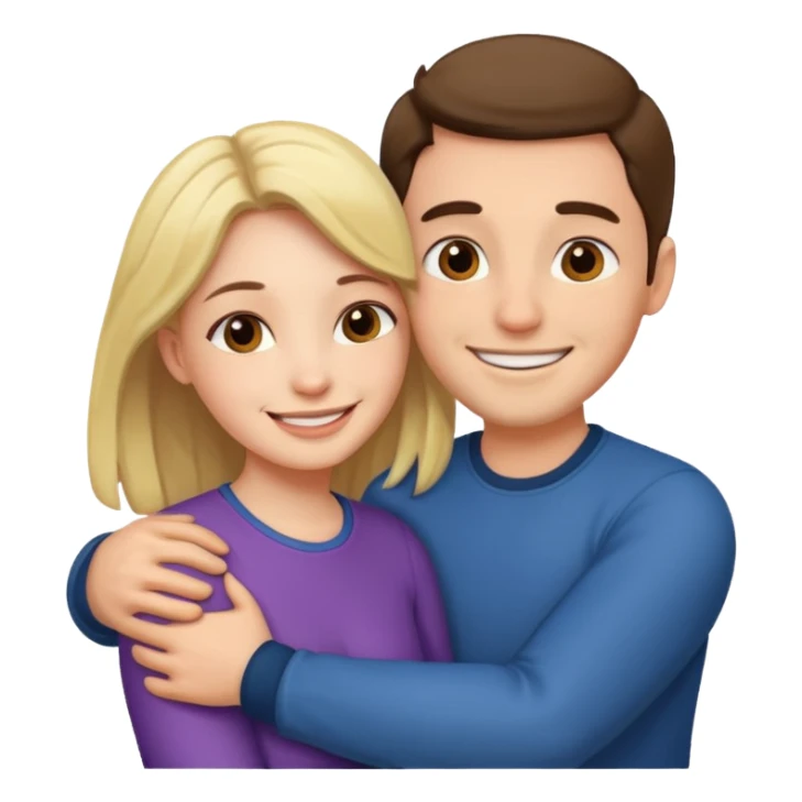 a man and a woman having a hug sticker