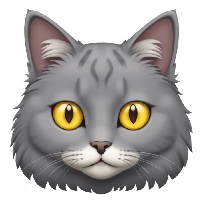 Grey cat yellow eyes sticker