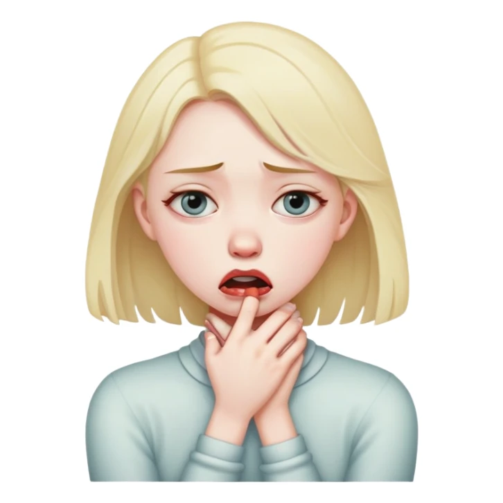 Girl choking herself emote sticker