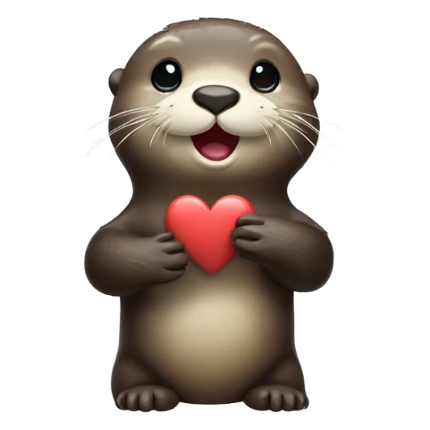 Sea otter giving a heart sign with his hands  sticker