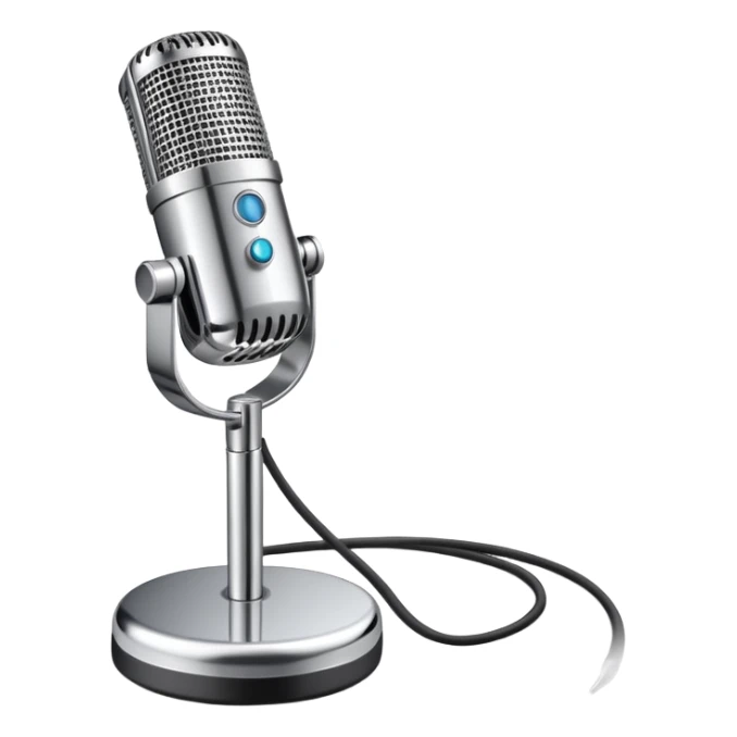 cardioid podcast microphone, with its base sticker