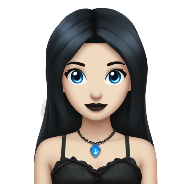 goth princess black hair blue eyes sticker