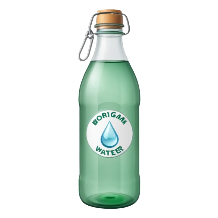 Borjomi water bottle emoji with label sticker