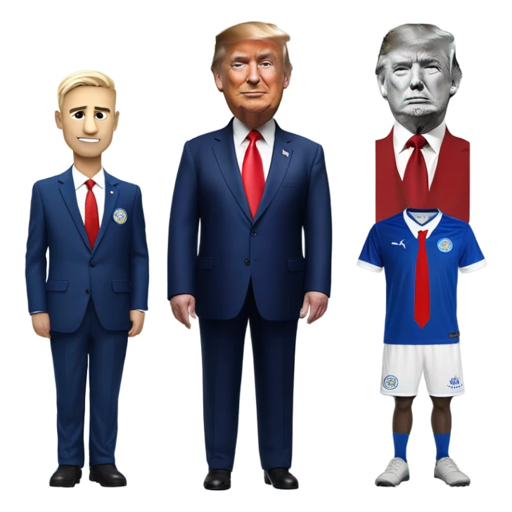 Leicester city football supporter with Donald trump  sticker