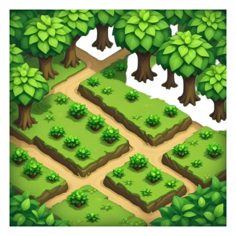 StarCraft-inspired, isometric RTS rugged terrain tile forest sticker