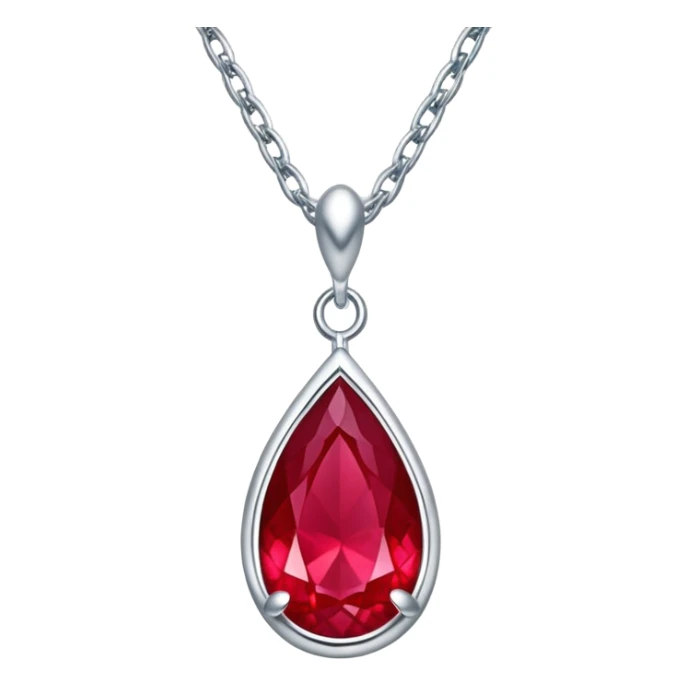 A silver chain with a fiery ruby teardrop, symbolizing passion, self-love, and phoenix-like transformation — a glowing talisman of power and renewal.” sticker