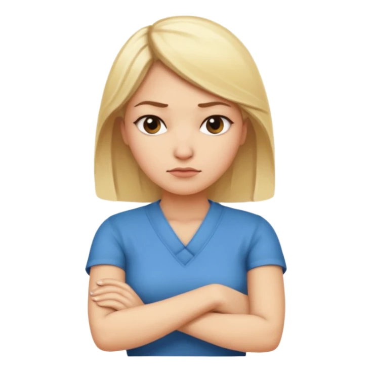 Blonde woman with arms crossed in disapproval sticker