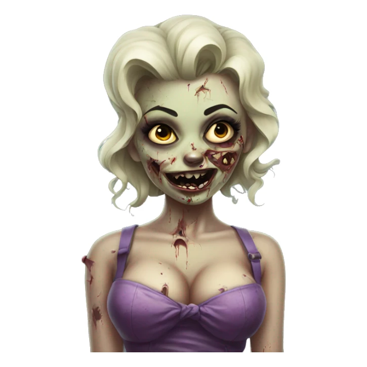 Pinup zombie girl sticker