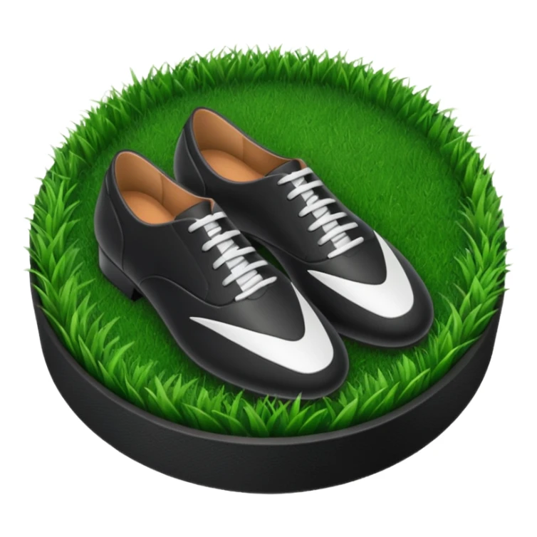Black suit shoes circular patch of football grass sticker