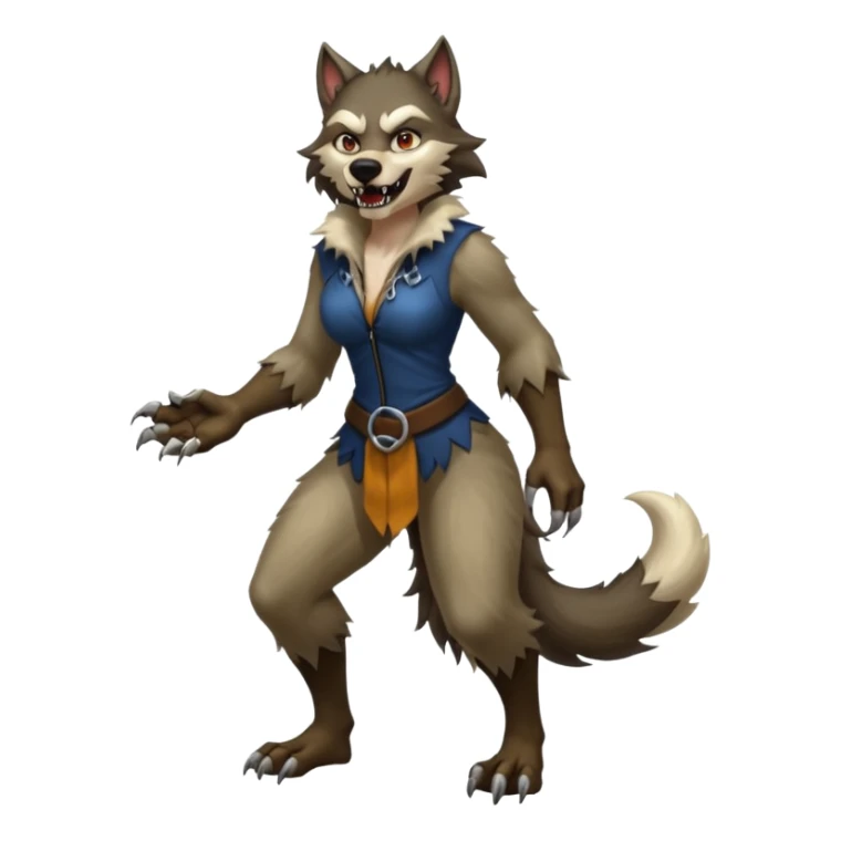 Female werewolf full body sticker