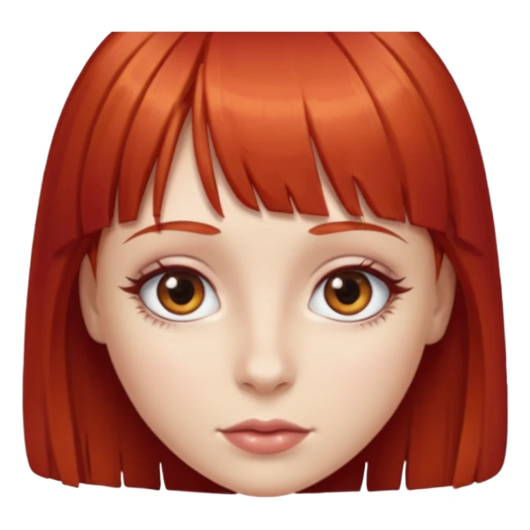 Uma menina de franja cabelos vermelhos e olhos de mel sticker