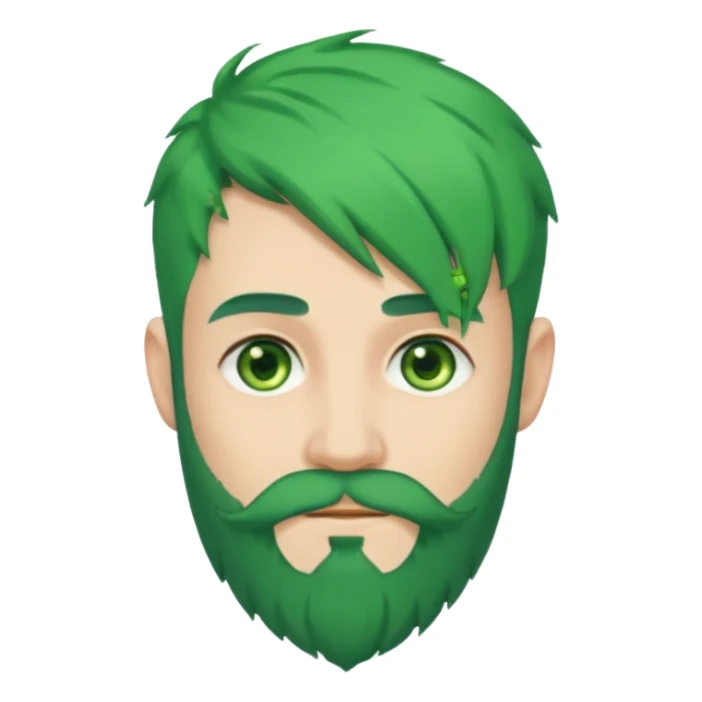 green hair and beard man sticker