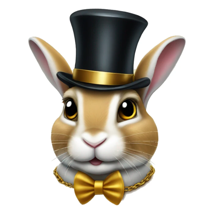 rabbit with a top hat and monocle with golden chain sticker