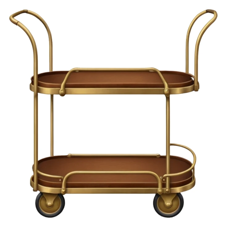 vintage hotel trolley with one platform at the bottom with one suitcase and curved arch at the top sticker