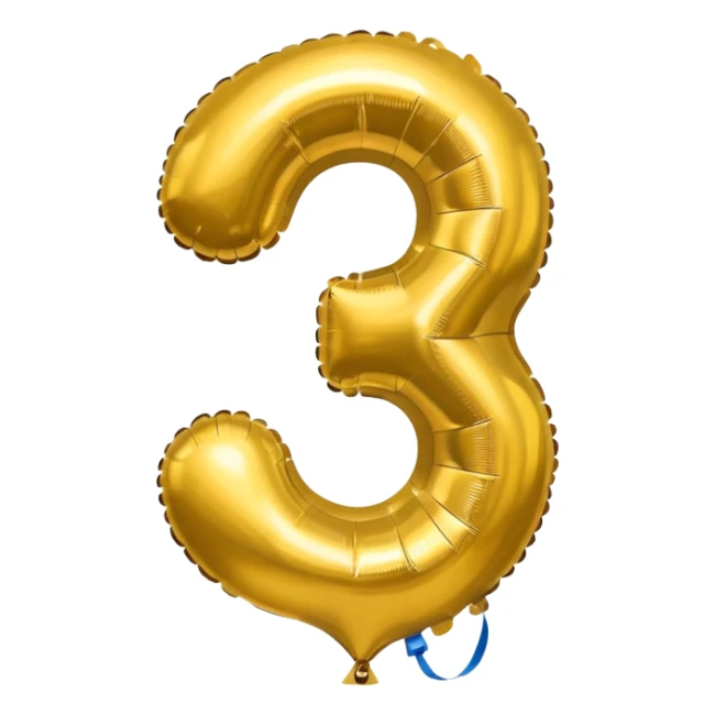 Gold foil number 4 balloon sticker