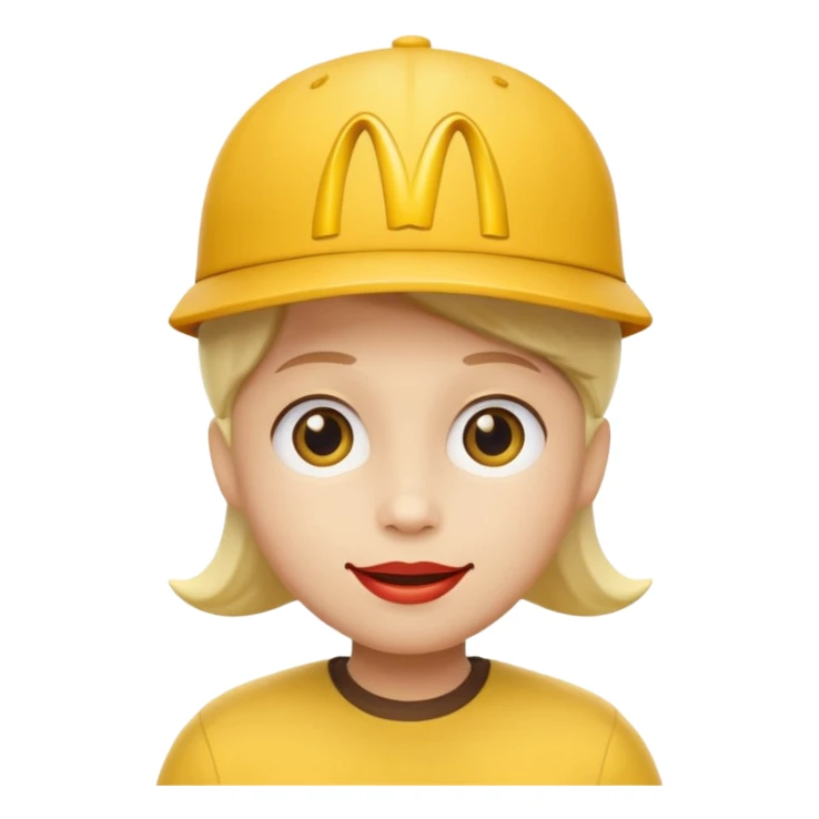 Yellow circle with a McDonald's hat not being a person sticker