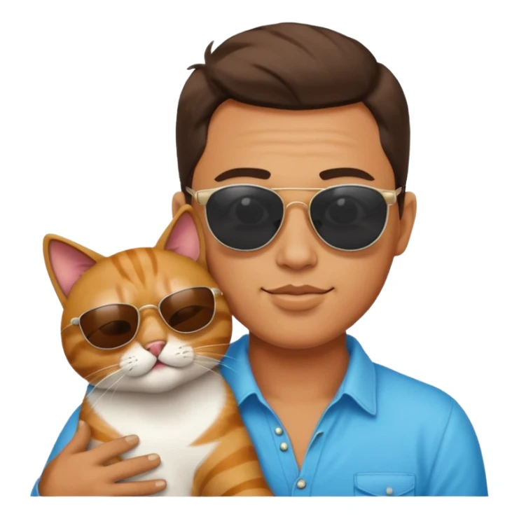 Funny cat cool man kissing  sticker