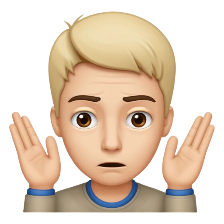 Person leaning forward with one hand behind their ear, eyebrows raised, confused face, as if saying "What? sticker