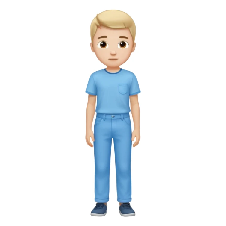 Sky blue pant and shirt boy sticker