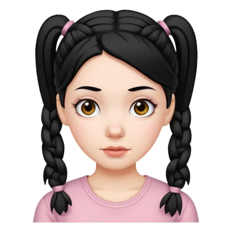 white girl with pig tails haircut black sticker