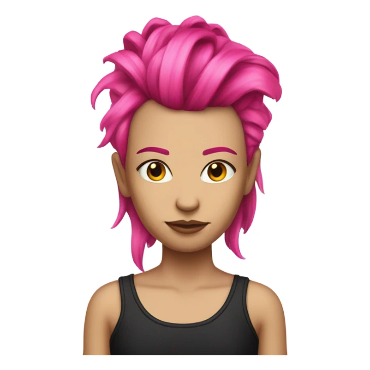 pink-punk-brun-long-hair sticker