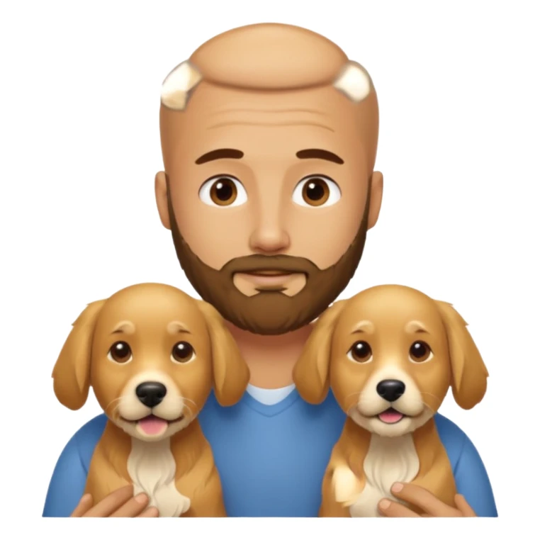 men with dog, 3 day beard, no hair sticker