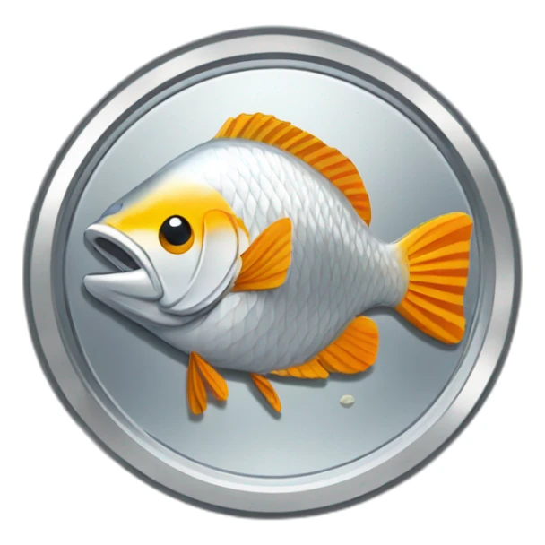 Latvian coin lats with fish sticker