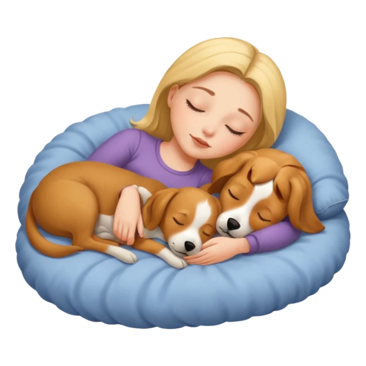 a girl sleeping with her dog sticker