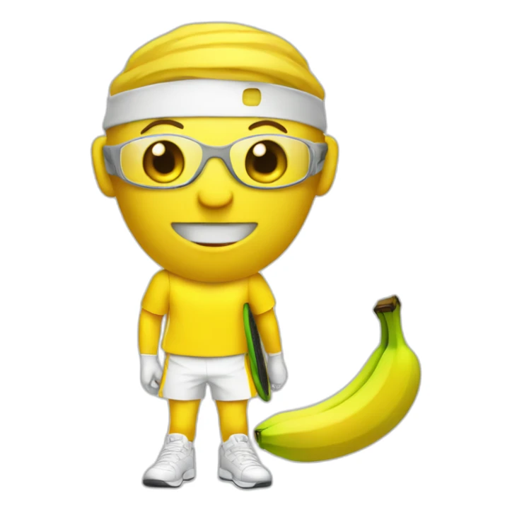 Humanlike Banana in a tennis uniform sticker