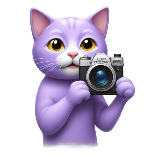 lavender cat emoji taking pictures sticker