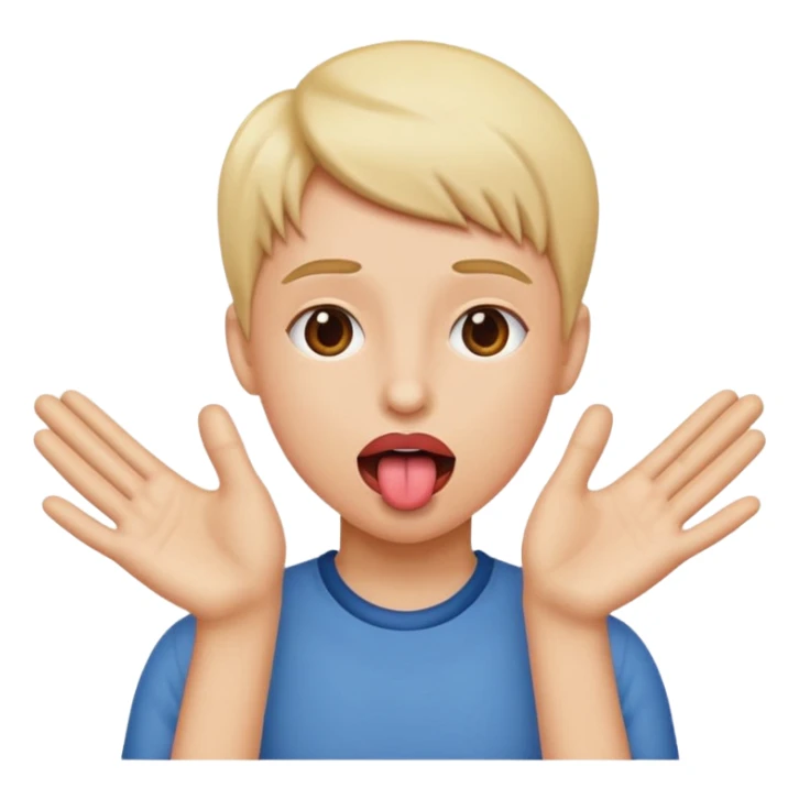 tounge out and hands to the side sticker