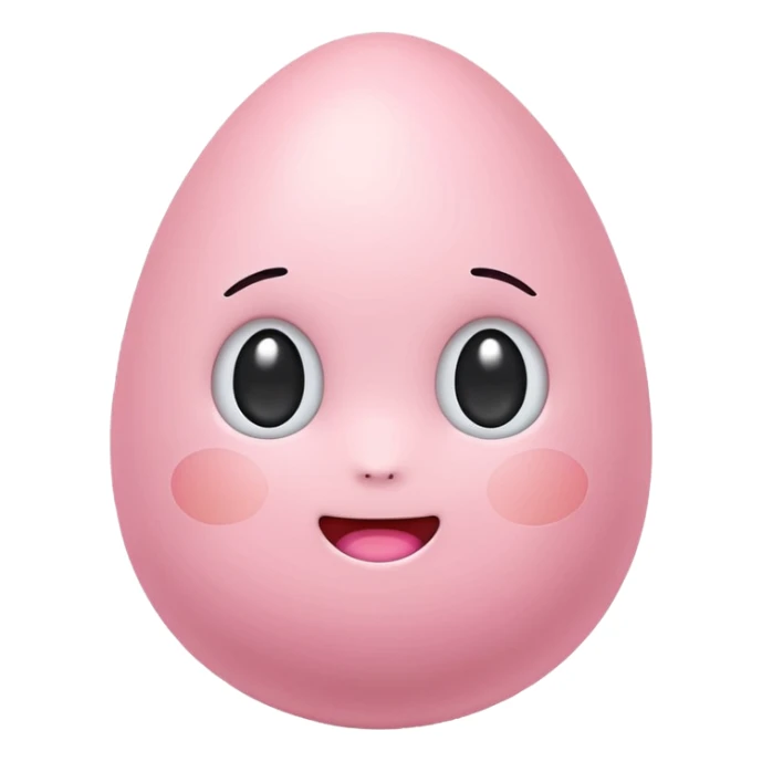 cute pastel pink egg emoji, kawaii style, soft glow, simple design, transparent background, twitch emote sticker