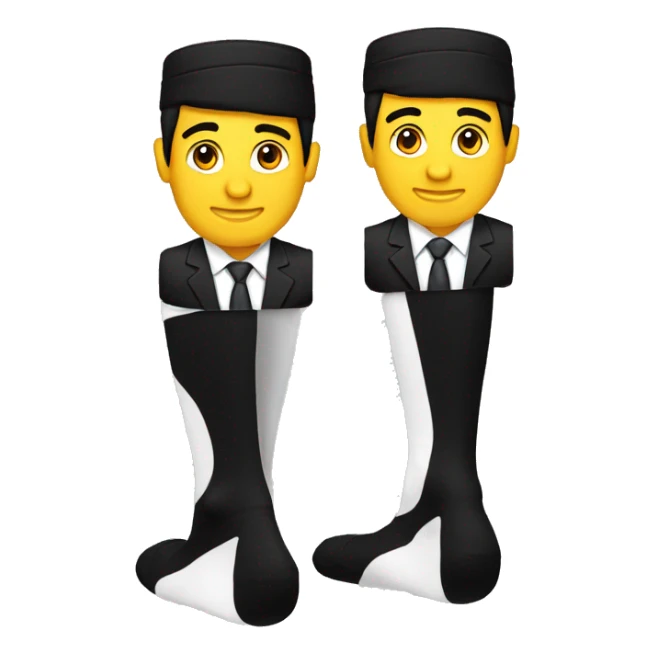 Male Business black knee-high socks sticker