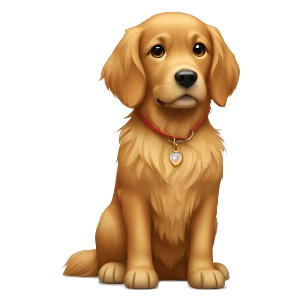 golden retriever with red haired girl sticker