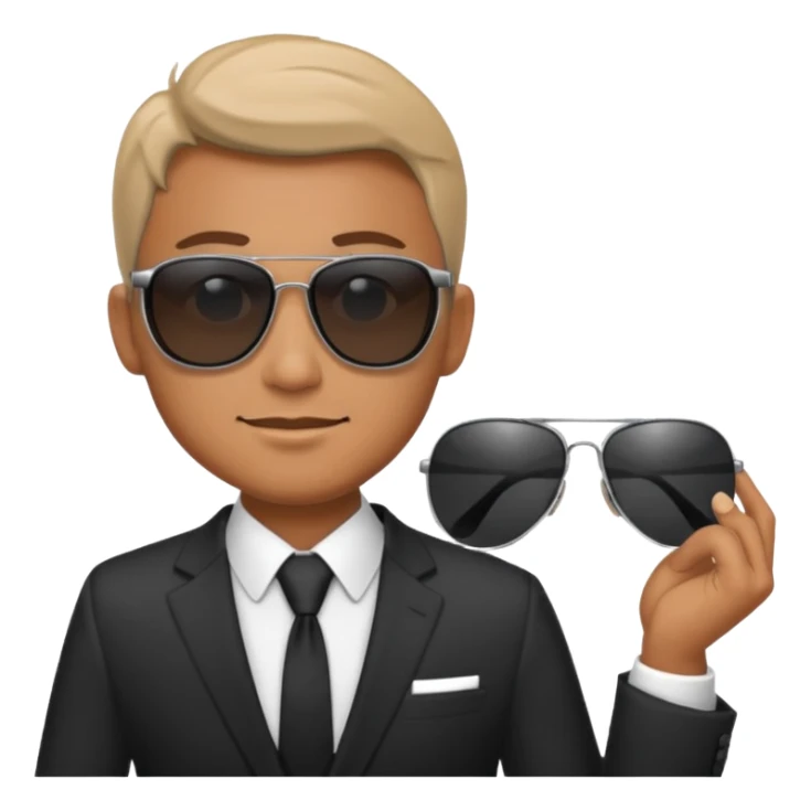 a man with suit and sunglasses sticker