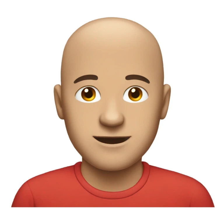 bald man in red shirt sticker