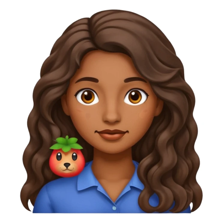 Uma mulher morena de cabelo onduladoe longo e um sinal na bochecha sticker