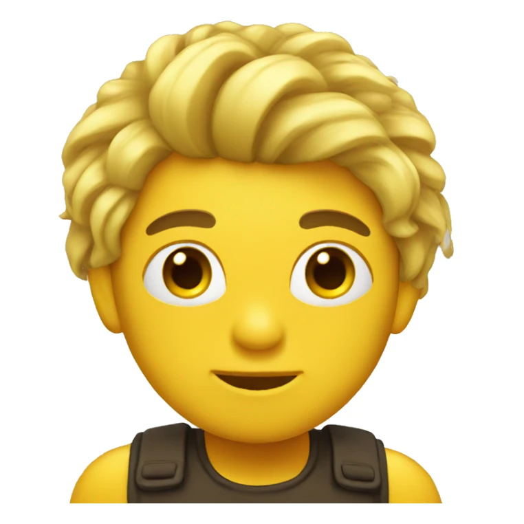 Little yellow emoji with hair sticker