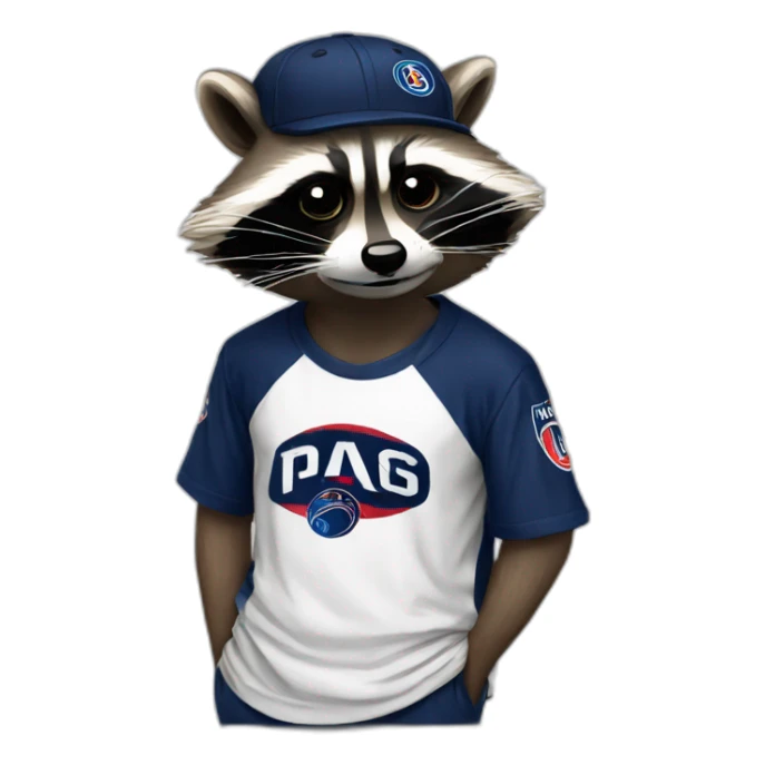 raccoon depress smoking psg shirt sticker