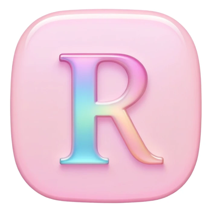 Iridescent pastel pink Font setting icon with letter I sticker