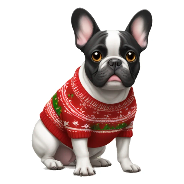 french bulldog in christmas sweater sticker