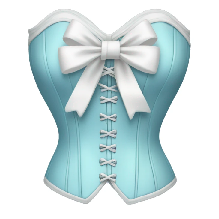 Pastel blue corset with a white bow sticker