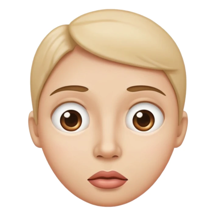 Cara redonda cuello sacado, labios para fuera y ojos abiertos  sticker