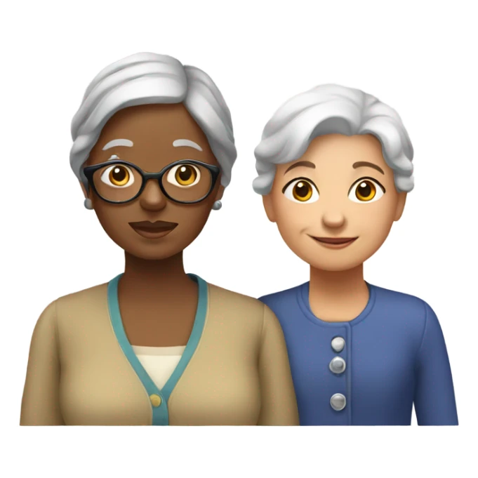 Grandmother with a girl sticker