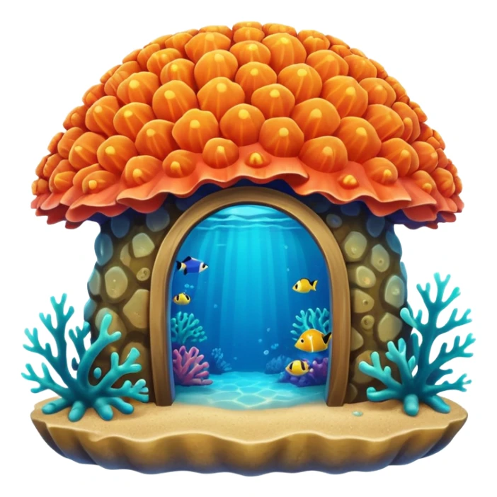 Coral shelter sticker