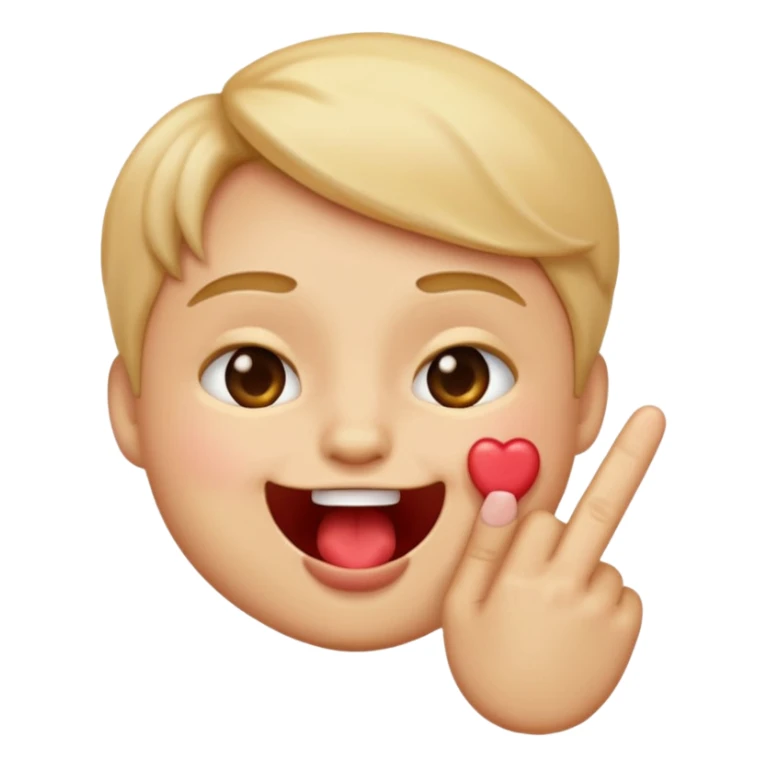 emoji biting its finger to flirt sticker