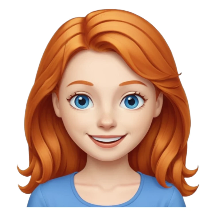 winking girl with ginger hair and blue eyes sticker
