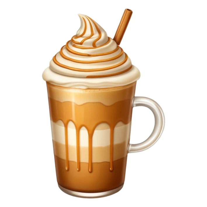 Caramel mocciato with cream and caramel drizzle sticker