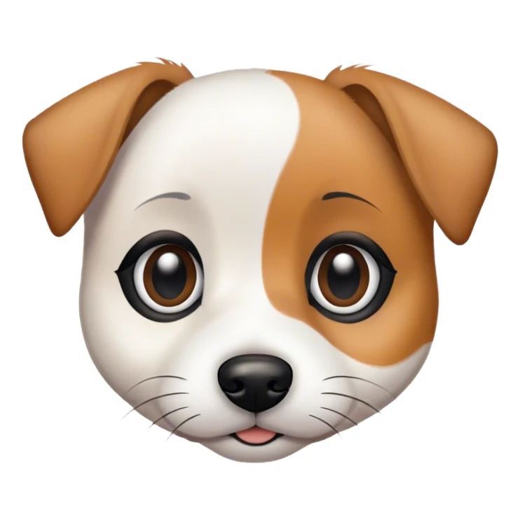 Small jack russel terrier with big dolly eyes, and some black marking around eyes sticker
